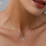 Gold Herz Halskette 925er Sterlingsilber verstellbar 40–45 cm in Gold oder Silber, Geschenk für Ehefrau, Mutter oder Valentinstag.