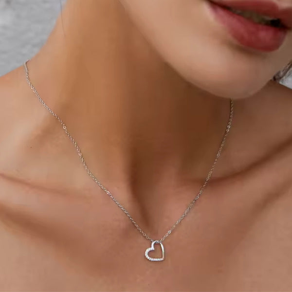 Gold Herz Halskette 925er Sterlingsilber verstellbar 40–45 cm in Gold oder Silber, Geschenk für Ehefrau, Mutter oder Valentinstag.