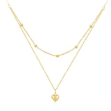Layering Halskette 925 Sterlingsilber mit Herz Anhänger und Kugelkette, verstellbar in Gold oder Silber, Geschenk für Frau.