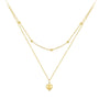 Layering Halskette 925 Sterlingsilber mit Herz Anhänger und Kugelkette, verstellbar in Gold oder Silber, Geschenk für Frau.