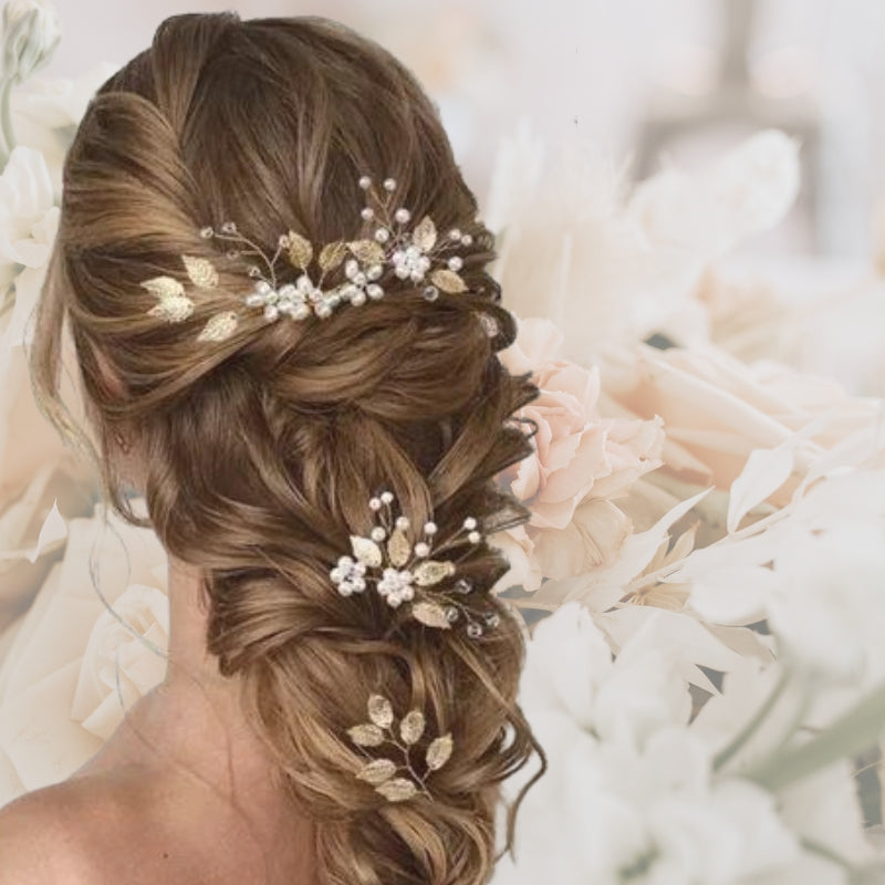 JWICOS Lavendel Haarnadeln Für Braut & Brautjungfer – Kristall & Perlen Haarschmuck Set (2 Stück) | Elegant Für Hochzeit, Abschlussball & Fotoshootings