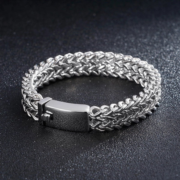 Edelstahl Armband Gewoben Silberfarben - FALKENKOENIG SCHMUCK & Piercing Online Shop