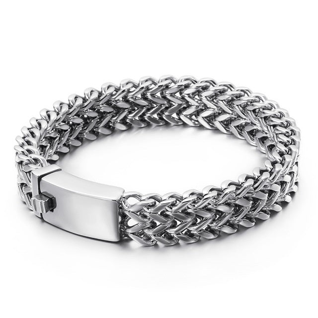 Edelstahl Armband Gewoben Silberfarben - FALKENKOENIG SCHMUCK & Piercing Online Shop