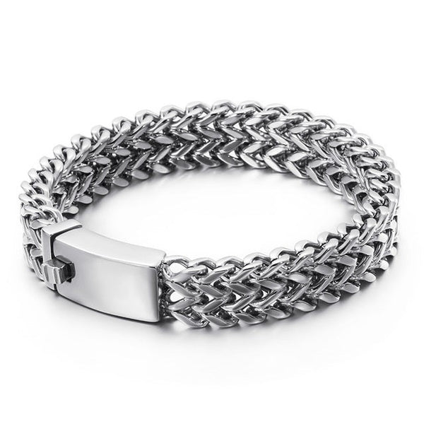 Edelstahl Armband Gewoben Silberfarben - FALKENKOENIG SCHMUCK & Piercing Online Shop