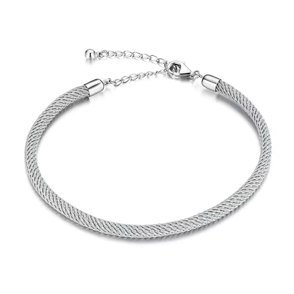 Charm Armband aus Kordel in Grau