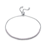 Tennis Armband Deluxe Rosa Zirkonia Kristalle 925 Sterling Silber - FALKENKOENIG SCHMUCK & Piercing Online Shop