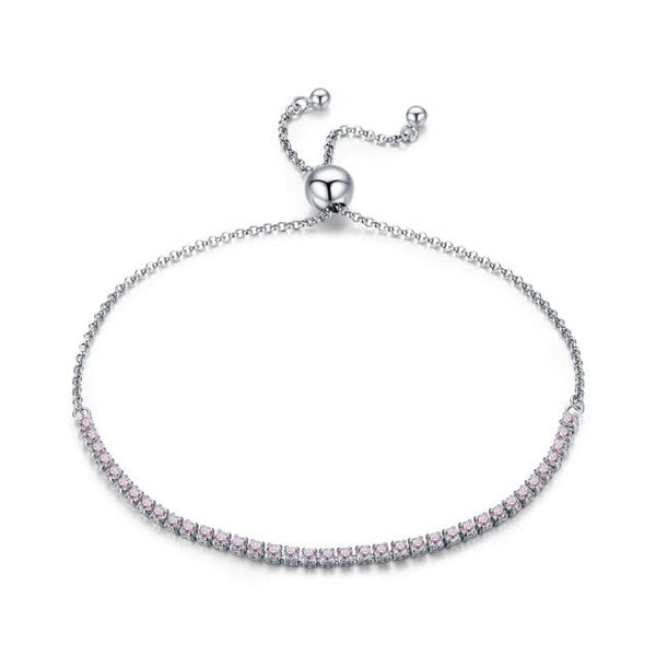 Tennis Armband Deluxe Rosa Zirkonia Kristalle 925 Sterling Silber - FALKENKOENIG SCHMUCK & Piercing Online Shop