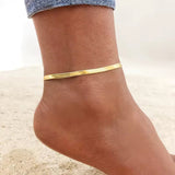 Fusskette aus Edelstahl für Damen, elegantes Fußkettchen für Sommer, Strandlook und Alltag, verstellbarer Fußschmuck.