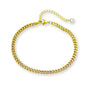 Cuban Gold Fusskette aus Edelstahl für Damen, elegantes Fußkettchen für Sommer, Strandlook und Alltag, verstellbarer Fußschmuck.