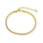 Twist Gold Fusskette aus Edelstahl für Damen, elegantes Fußkettchen für Sommer, Strandlook und Alltag, verstellbarer Fußschmuck.