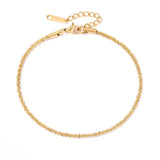 Gypsophila Gold Fusskette aus Edelstahl für Damen, elegantes Fußkettchen für Sommer, Strandlook und Alltag, verstellbarer Fußschmuck.