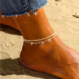 Herzkette Gold Fusskette aus Edelstahl für Damen, elegantes Fußkettchen für Sommer, Strandlook und Alltag, verstellbarer Fußschmuck.