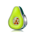 Charm Anhänger Avocado Sterling Silber Kristall - FALKENKOENIG SCHMUCK & Piercing Online Shop