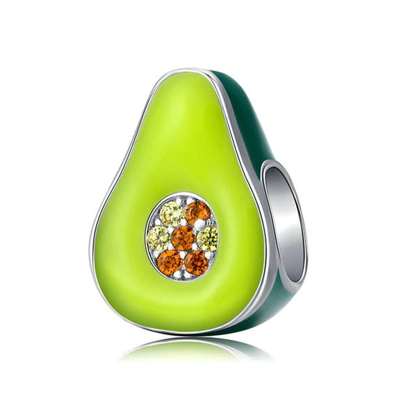 Charm Anhänger Avocado Sterling Silber Kristall - FALKENKOENIG SCHMUCK & Piercing Online Shop