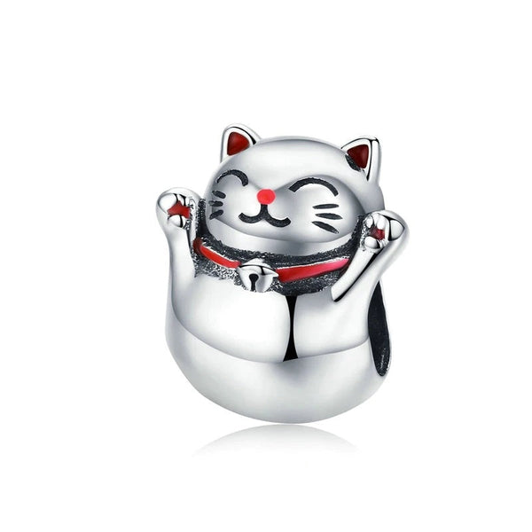 Charm Anhänger Glücks Katze Sterling Silber - FALKENKOENIG SCHMUCK & Piercing Online Shop