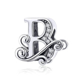 Charm Anhänger Buchstabe A bis Z Sterling Silber Kristall - FALKENKOENIG SCHMUCK & Piercing Online Shop