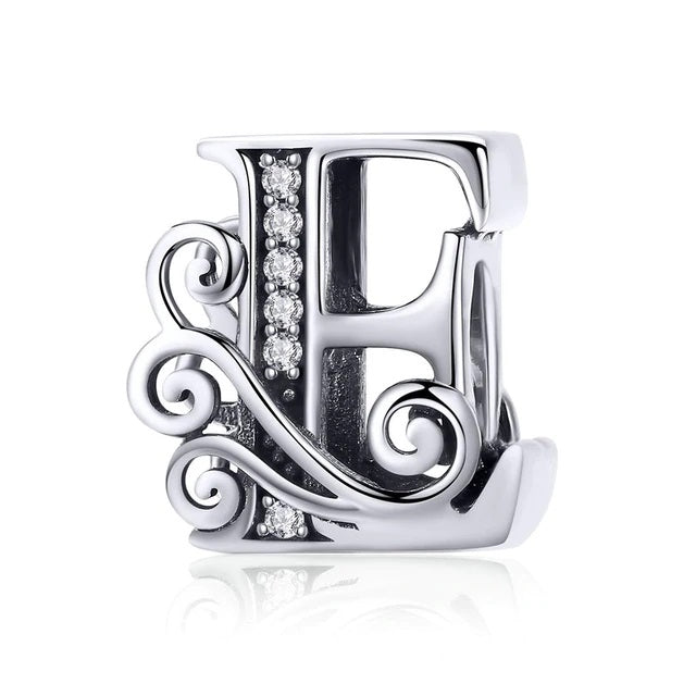 Charm Anhänger Buchstabe A bis Z Sterling Silber Kristall - FALKENKOENIG SCHMUCK & Piercing Online Shop