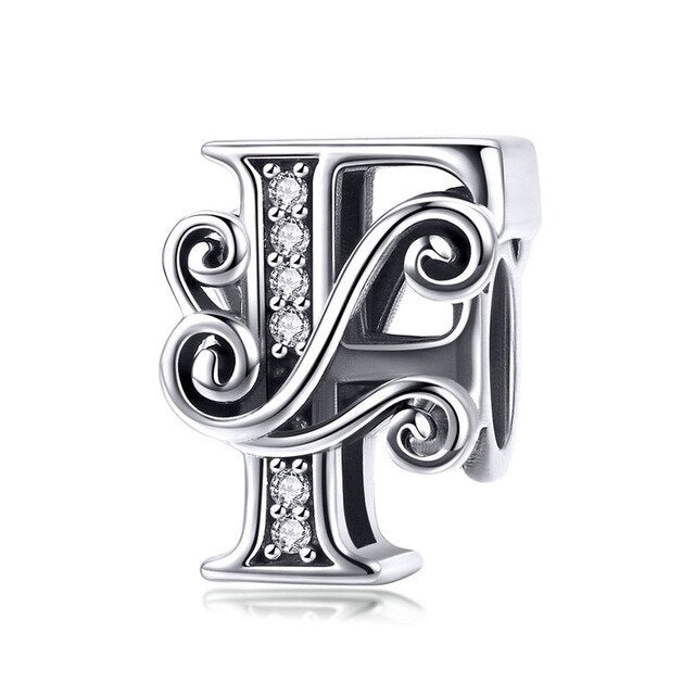 Charm Anhänger Buchstabe A bis Z Sterling Silber Kristall - FALKENKOENIG SCHMUCK & Piercing Online Shop