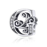 Buchstaben-Charm (Letter-Charm) aus 925er Silber mit Kristallen – Pandora-kompatibler Anhänger, ideal als Initiale, Glücksbringer oder Erinnerung.