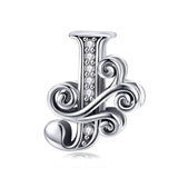 Charm Anhänger Buchstabe A bis Z Sterling Silber Kristall - FALKENKOENIG SCHMUCK & Piercing Online Shop