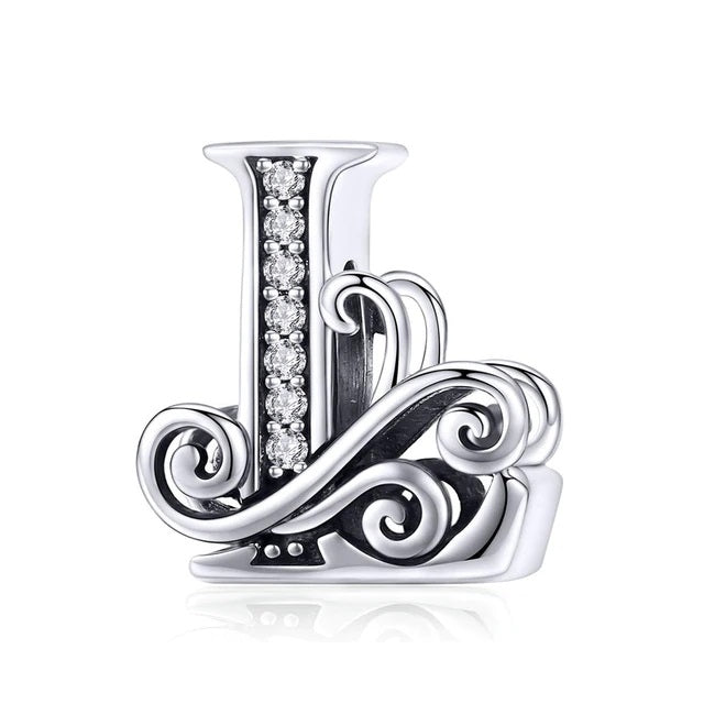 Charm Anhänger Buchstabe A bis Z Sterling Silber Kristall - FALKENKOENIG SCHMUCK & Piercing Online Shop