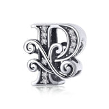 Charm Anhänger Buchstabe A bis Z Sterling Silber Kristall - FALKENKOENIG SCHMUCK & Piercing Online Shop