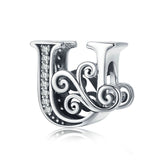 Charm Anhänger Buchstabe A bis Z Sterling Silber Kristall - FALKENKOENIG SCHMUCK & Piercing Online Shop