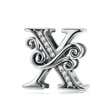 Charm Anhänger Buchstabe A bis Z Sterling Silber Kristall - FALKENKOENIG SCHMUCK & Piercing Online Shop