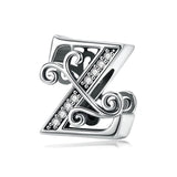 Charm Anhänger Buchstabe A bis Z Sterling Silber Kristall - FALKENKOENIG SCHMUCK & Piercing Online Shop