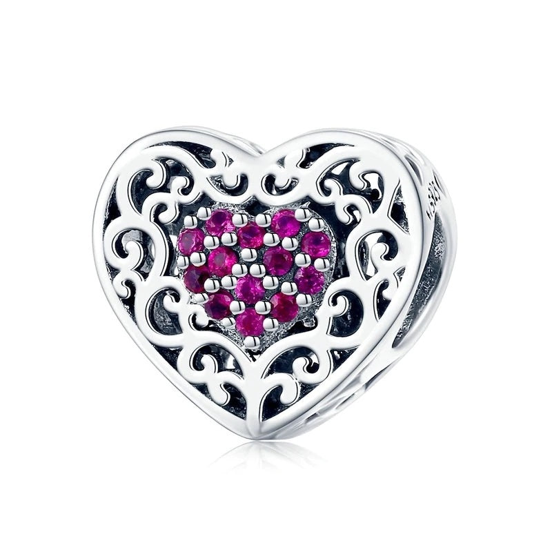 Charm Anhänger Herz Sterling Silber Kristall - FALKENKOENIG SCHMUCK & Piercing Online Shop