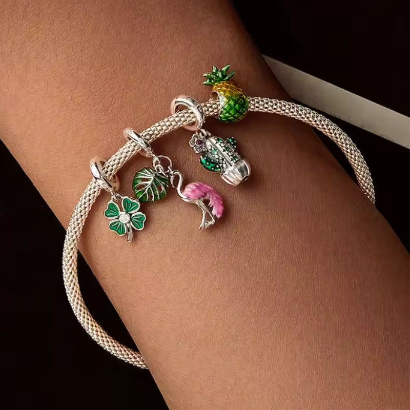 Ananas 925 Silber Charm Anhänger für Charm-Armband – zeitloses Schmuckdesign aus Sterlingsilber