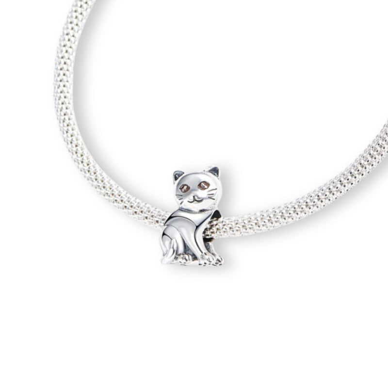 Katzen Charm Anhänger Sterling Silber - FALKENKOENIG SCHMUCK & Piercing Online Shop