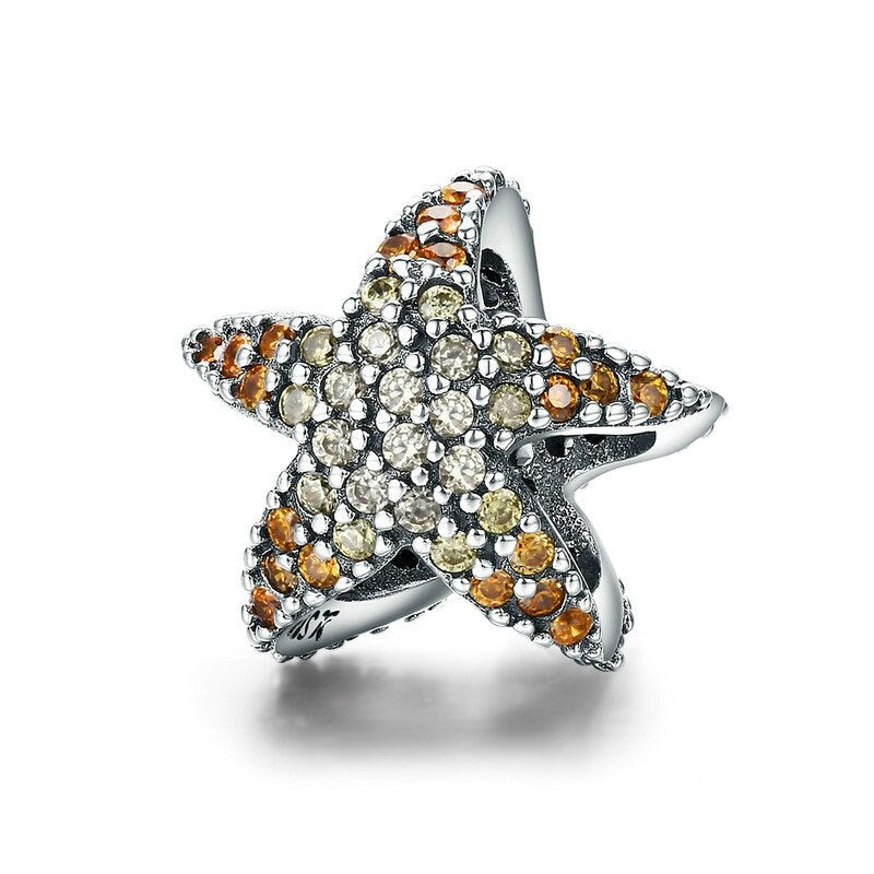 Seestern Charm Anhänger Sterlingsilber Zirkonia - FALKENKOENIG SCHMUCK & Piercing Online Shop