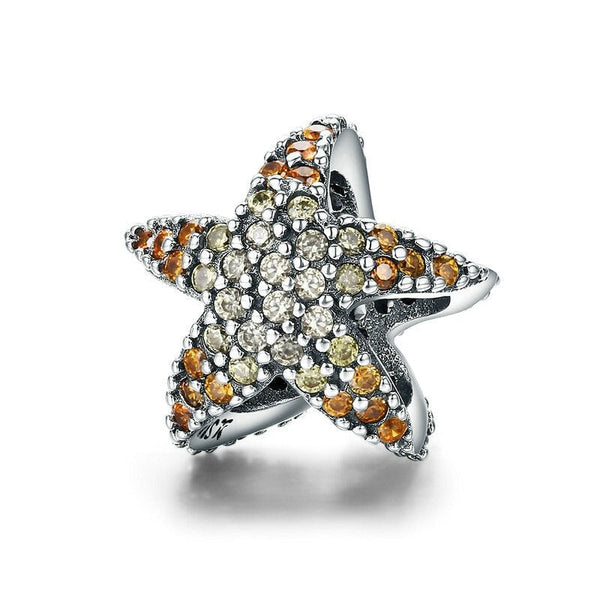 Seestern Charm Anhänger Sterlingsilber Zirkonia - FALKENKOENIG SCHMUCK & Piercing Online Shop