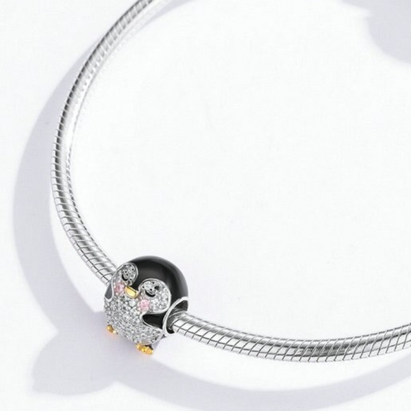 Charm Anhänger Pinguine Sterling Silber Kristall - FALKENKOENIG SCHMUCK & Piercing Online Shop