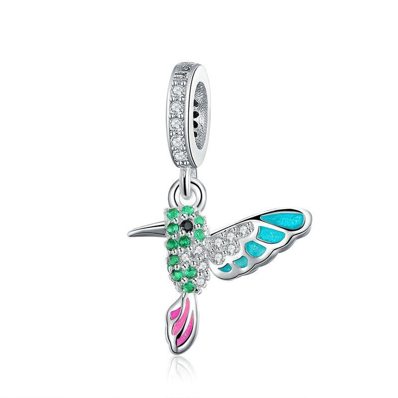 Charm Anhänger Vogel Kolibri Sterlingsilber Zirkonia - FALKENKOENIG SCHMUCK & Piercing Online Shop