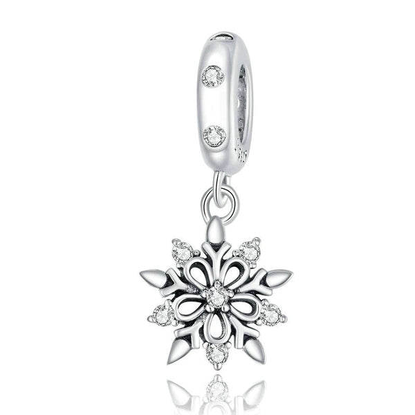Schneeflocke Charm Anhänger Sterling Silber - FALKENKOENIG SCHMUCK & Piercing Online Shop