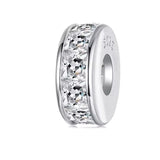 Kristall Stopper Charm aus 925er Silber – funktionaler Schmuckanhänger mit funkelnden Kristallen für Stil, Halt und Eleganz am Armband.