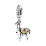 Charm Anhänger Alpaka Lama Sterling Silber Kristall - FALKENKOENIG SCHMUCK & Piercing Online Shop