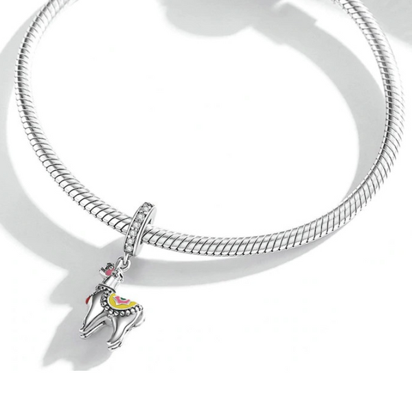 Charm Anhänger Alpaka Lama Sterling Silber Kristall - FALKENKOENIG SCHMUCK & Piercing Online Shop