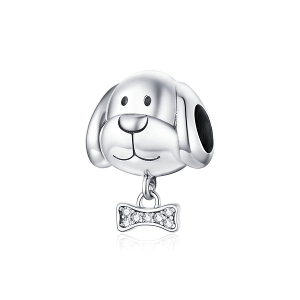 Charm Anhänger Hund Sterling Silber Kristall - FALKENKOENIG SCHMUCK & Piercing Online Shop