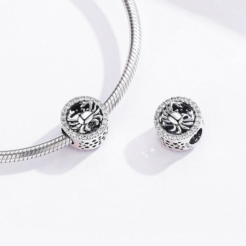 Charm Anhänger Krebs Sterling Silber Kristall - FALKENKOENIG SCHMUCK & Piercing Online Shop