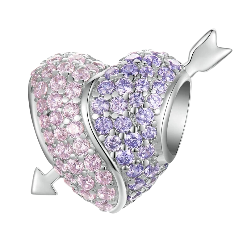 Charm Anhänger Herz mit Pfeil, Liebe, Amor - Sterling Silber Kristall - FALKENKOENIG SCHMUCK & Piercing Online Shop