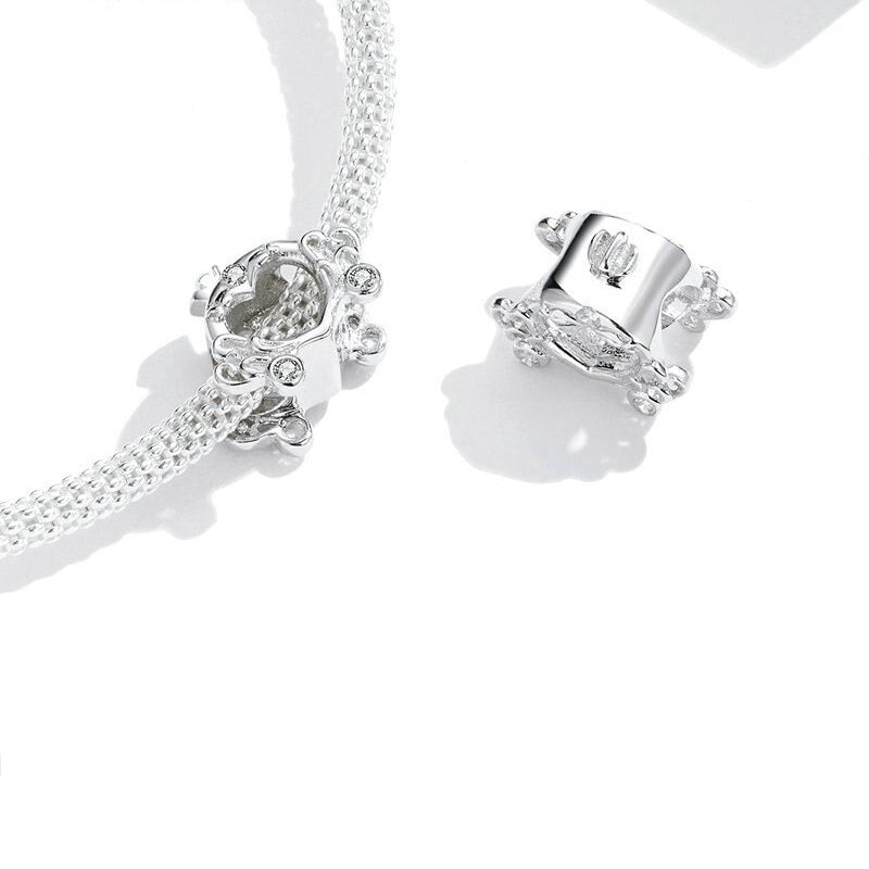 Charm Anhänger Kutsche Sterling Silber Kristall - FALKENKOENIG SCHMUCK & Piercing Online Shop