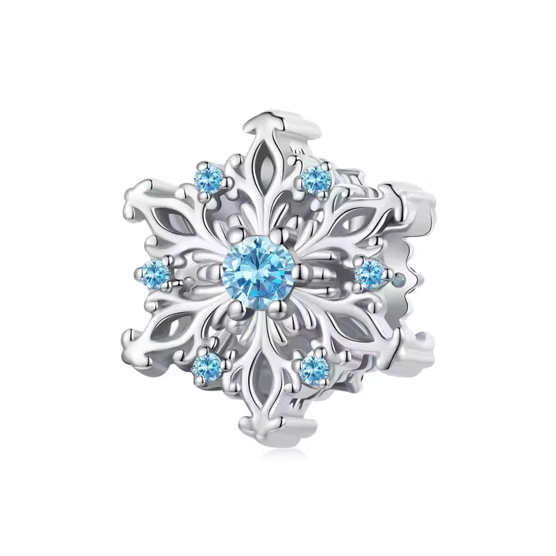 Charm Anhänger Schneeflocke Sterling Silber Kristall - FALKENKOENIG SCHMUCK & Piercing Online Shop