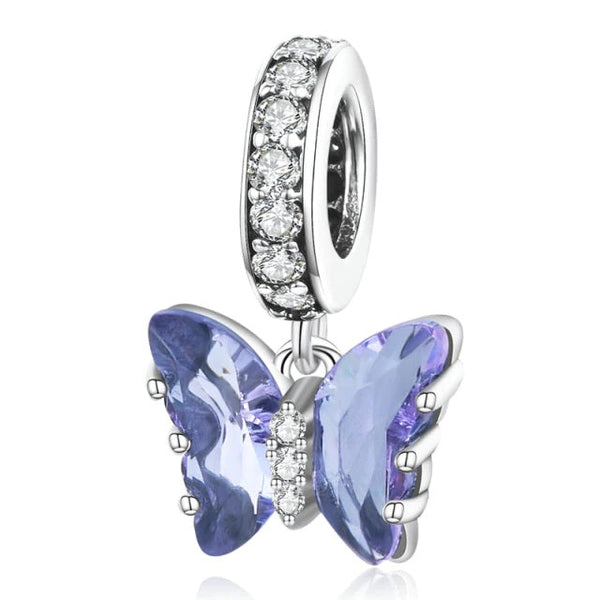 Charms Anhänger Schmetterling Violett Sterling Silber - FALKENKOENIG SCHMUCK & Piercing Online Shop