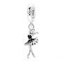 Ballett Tanz Ballerina Charm-Anhänger aus 925er Silber mit Kristallen – tragbar an Armband oder Halskette, elegant & filigran gestaltet.