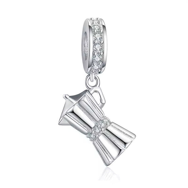 Moka Kaffeekocher Charm-Anhänger 925er Silber - FALKENKOENIG SCHMUCK & Piercing Online Shop