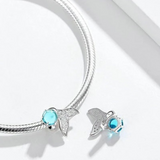 Flossen Charm Anhänger Flosse Sterling Silber Kristall - FALKENKOENIG SCHMUCK & Piercing Online Shop