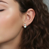 Perlen Ohrstecker aus 316L Edelstahl mit Kristall und synthetischer Perle in Gold oder Silber, elegante Damen Ohrringe.